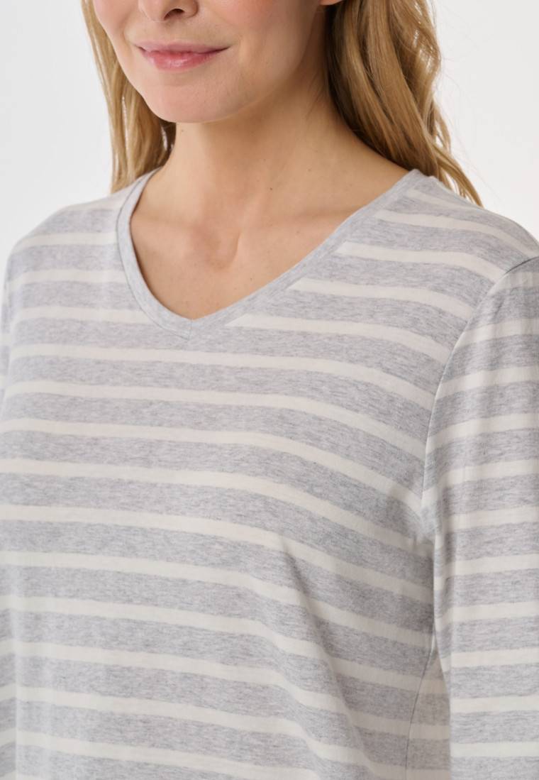 Schiesser Schlafanzug lang silbergrau meliert - Casual Essentials Blitzverkäufe