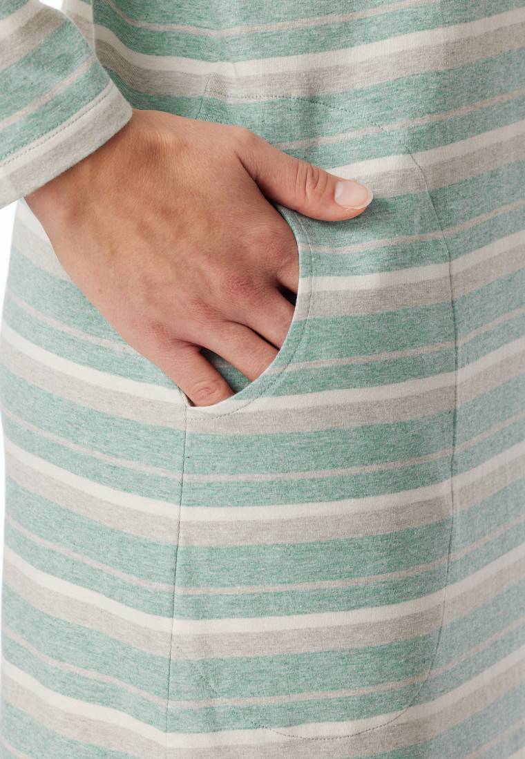 Schiesser Nachthemd langarm Ringel grün-meliert - Casual Essentials Günstig kaufen