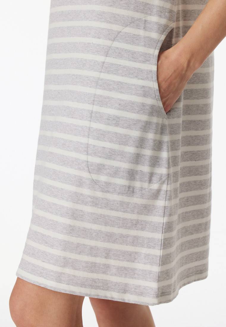 Schiesser Sleepshirt kurzarm Streifen silbergrau-meliert - Casual Essentials Exklusivangebot