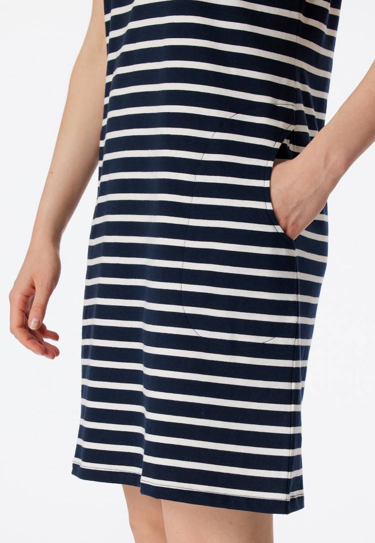 Schiesser Sleepshirt kurzarm Streifen nachtblau - Casual Essentials Saisonschlussverkauf