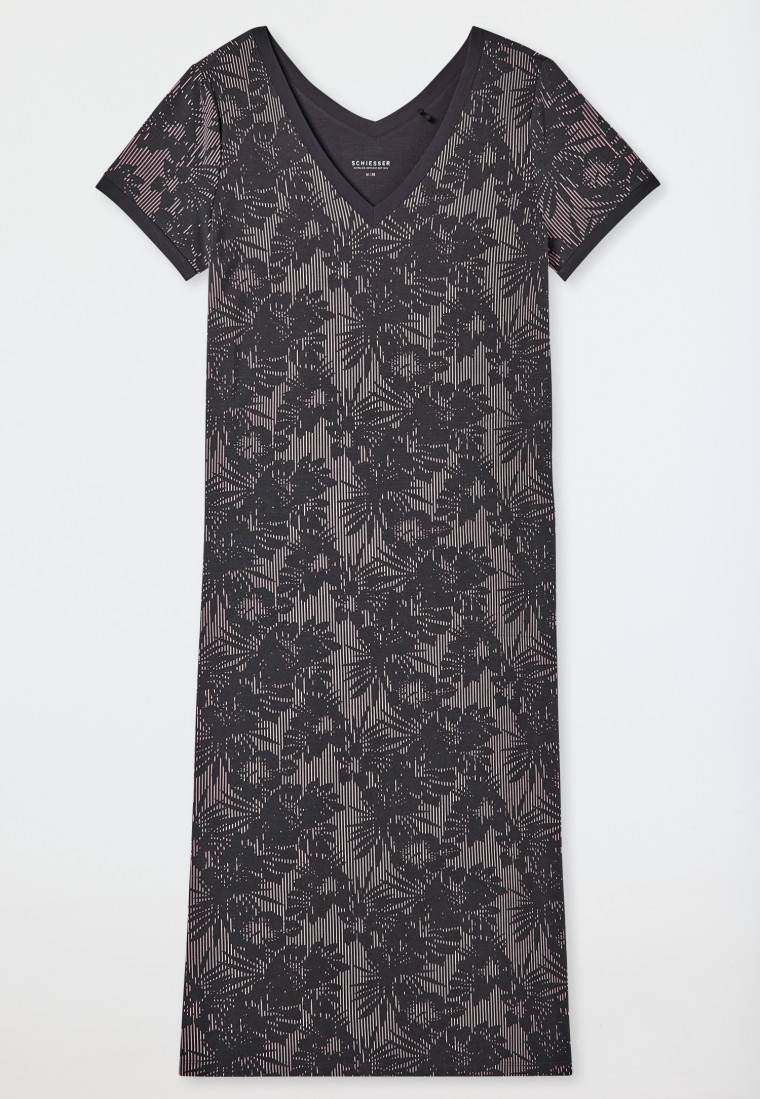 Schiesser Sleepshirt kurzarm V-Ausschnitt multicolor - selected! premium inspiration Weihnachtsangebot