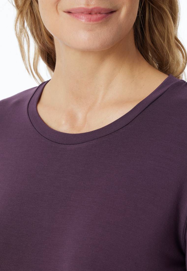 Schiesser Shirt langarm rundhals pflaume - Mix+Relax Osterangebot
