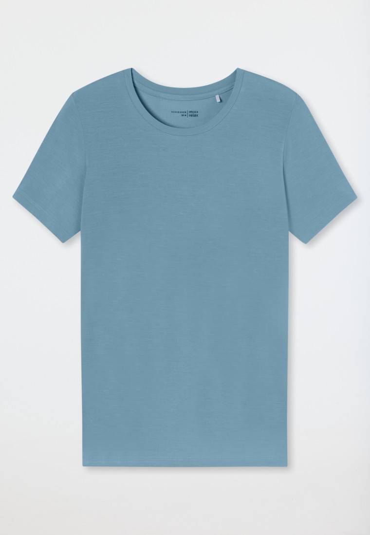 Schiesser Shirt kurzarm rundhals blaugrau - Mix+Relax Vatertagsangebot