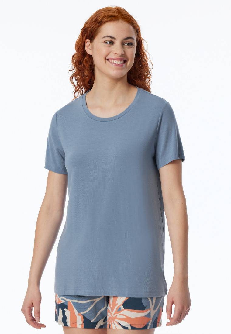 Schiesser Shirt kurzarm rundhals blaugrau - Mix+Relax Vatertagsangebot