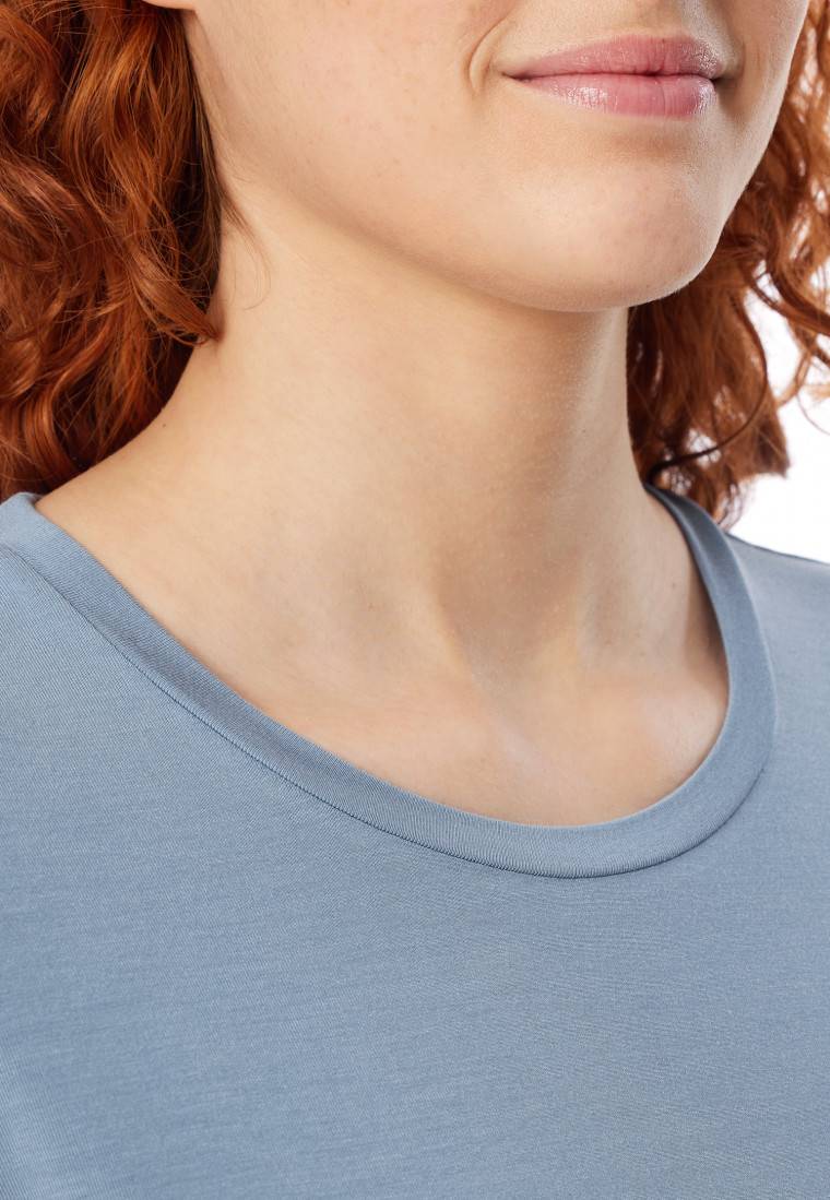 Schiesser Shirt kurzarm rundhals blaugrau - Mix+Relax Vatertagsangebot