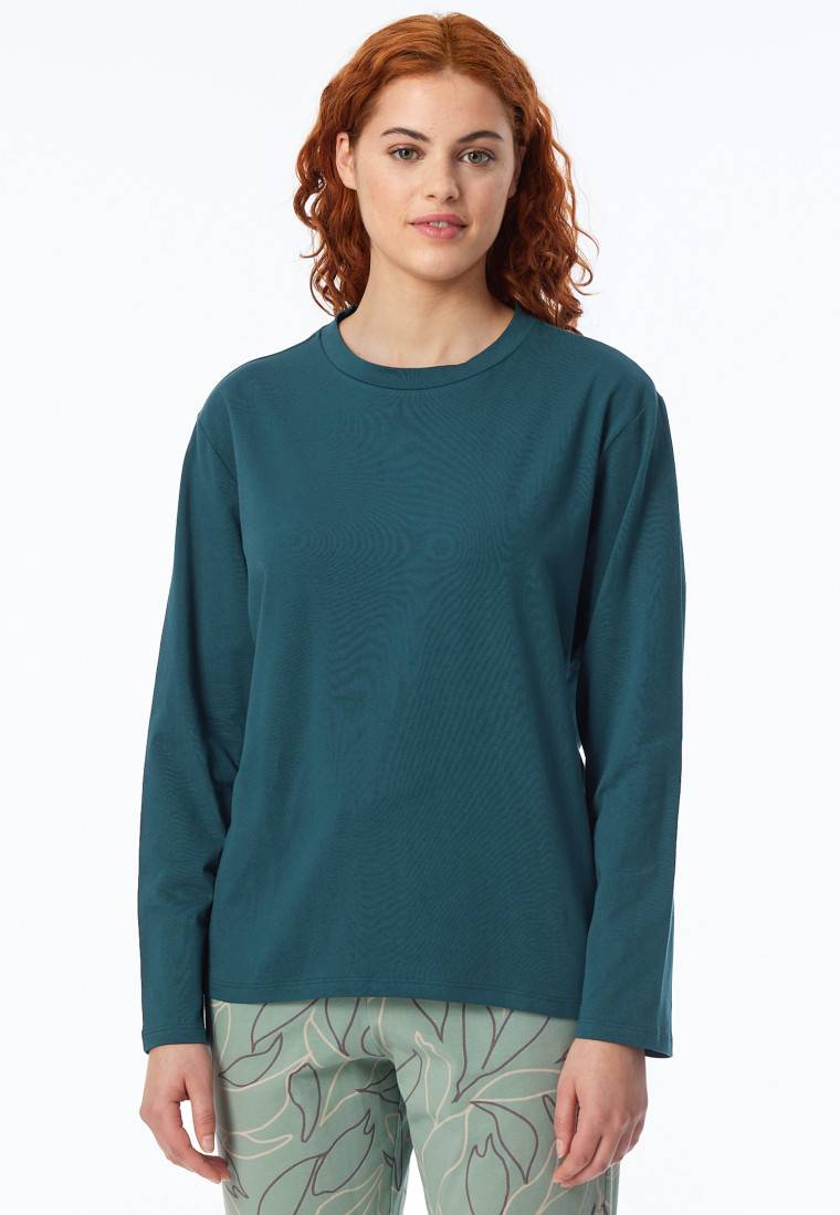 Schiesser Shirt langarm rundhals petrol - Mix+Relax Exklusive Angebote