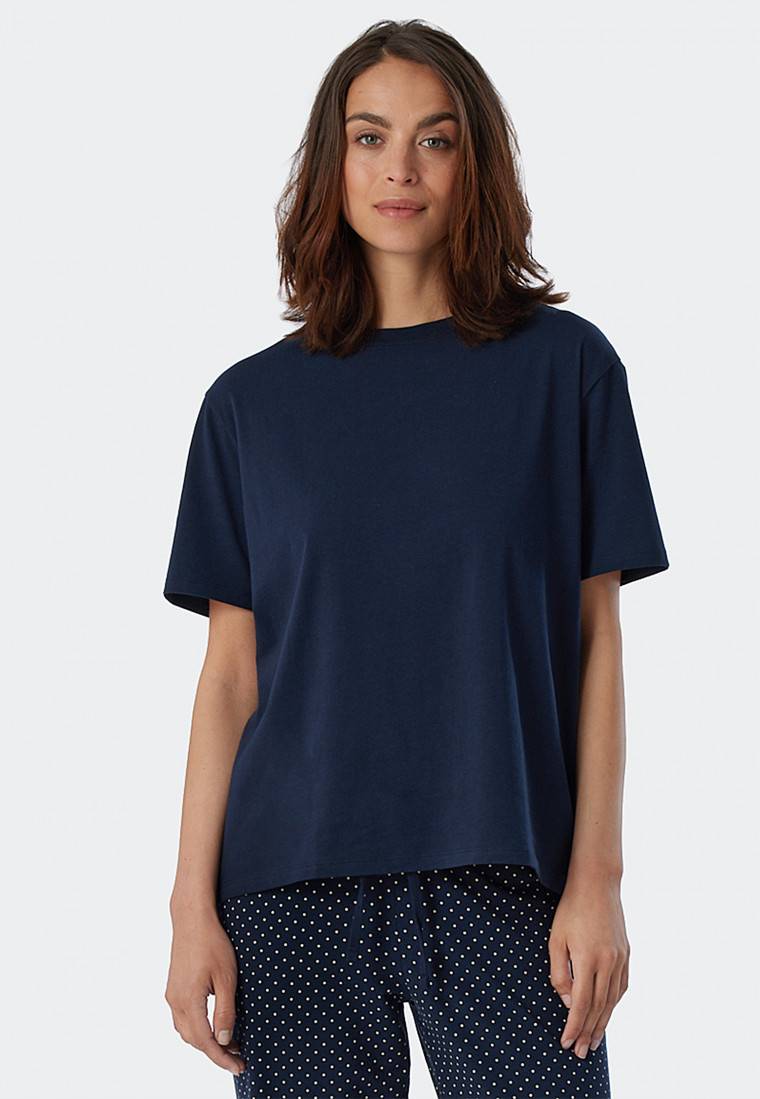 Schiesser Shirt kurzarm dunkelblau - Mix+Relax Sonderangebote