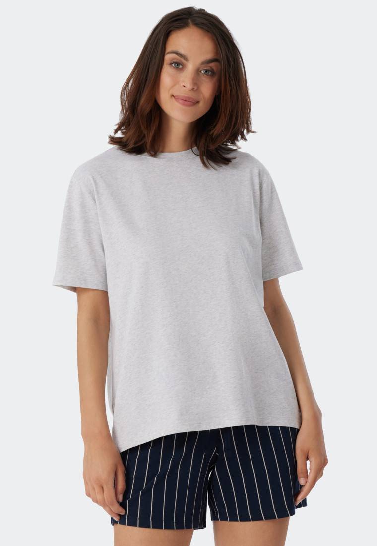 Schiesser Shirt kurzarm grau meliert - Mix+Relax Riesige Ersparnisse