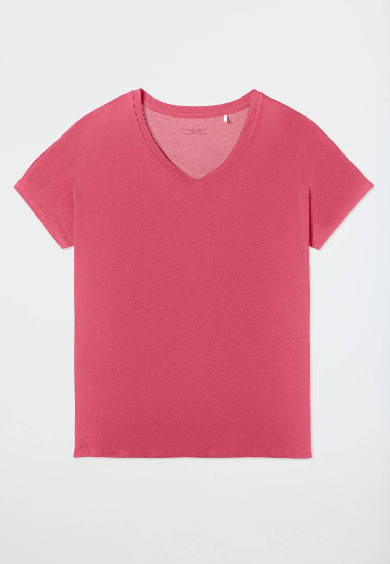 Schiesser Shirt kurzarm V-Ausschnitt pink - Mix+Relax Wochenangebot