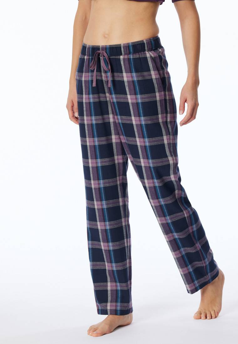 Schiesser Hose lang Flanell Organic Cotton Karos multicolor - Mix+Relax Kostenlose Rückgabe