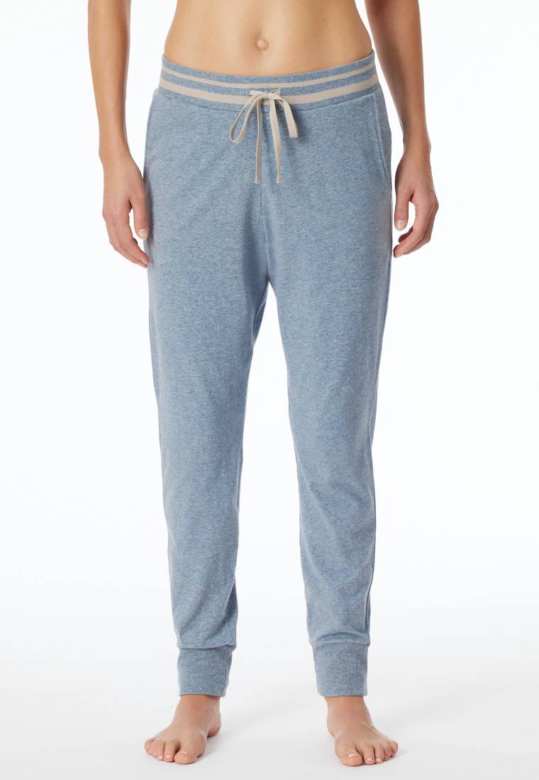 Schiesser Loungehose lang Organic Cotton Bündchen jeans-meliert - Mix+Relax JETZT KAUFEN