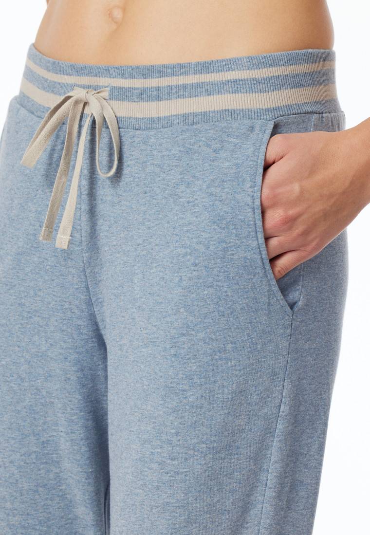 Schiesser Loungehose lang Organic Cotton Bündchen jeans-meliert - Mix+Relax JETZT KAUFEN