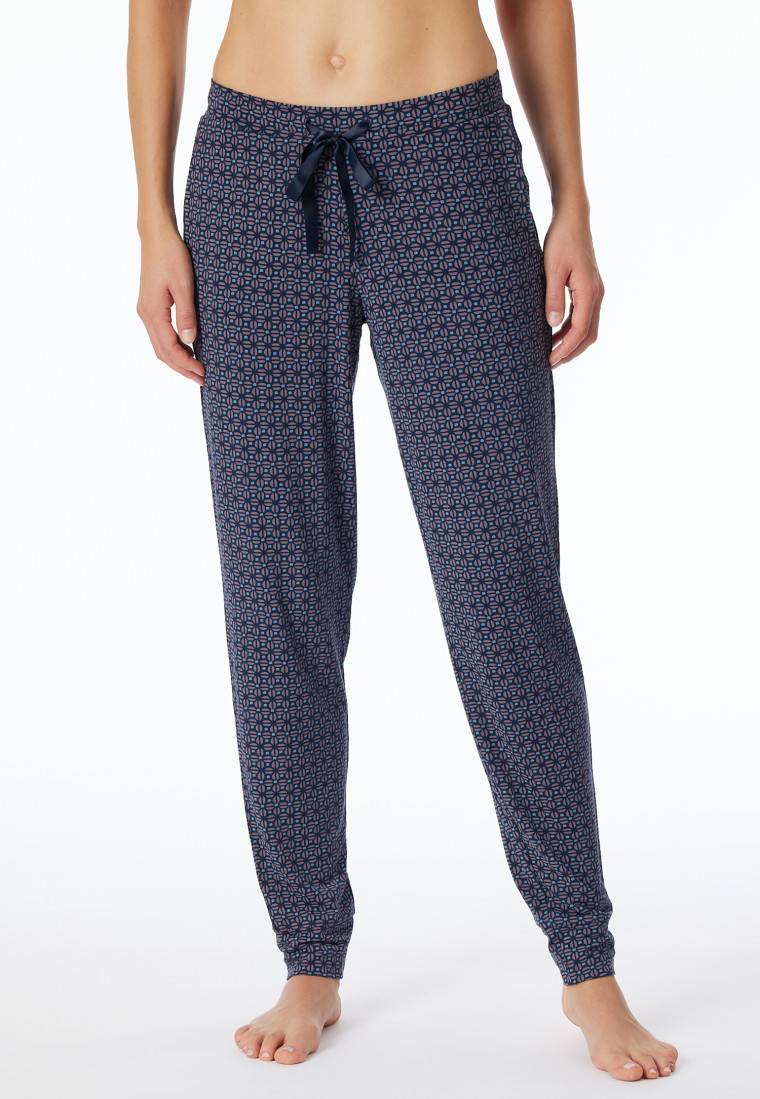 Schiesser Hose lang Bündchen multicolor floral gemustert - Mix+Relax Neueste Stile