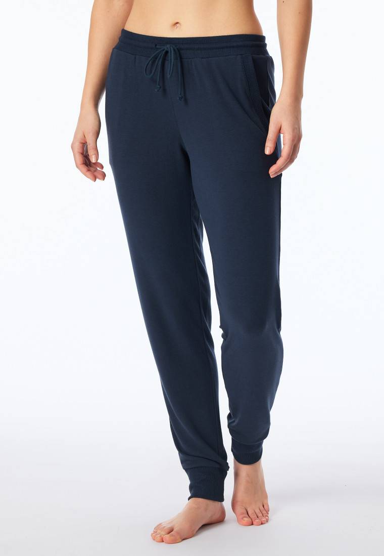 Schiesser Hose lang Feinripp Bündchen nachtblau - Mix+Relax Bis zu 60% Rabatt