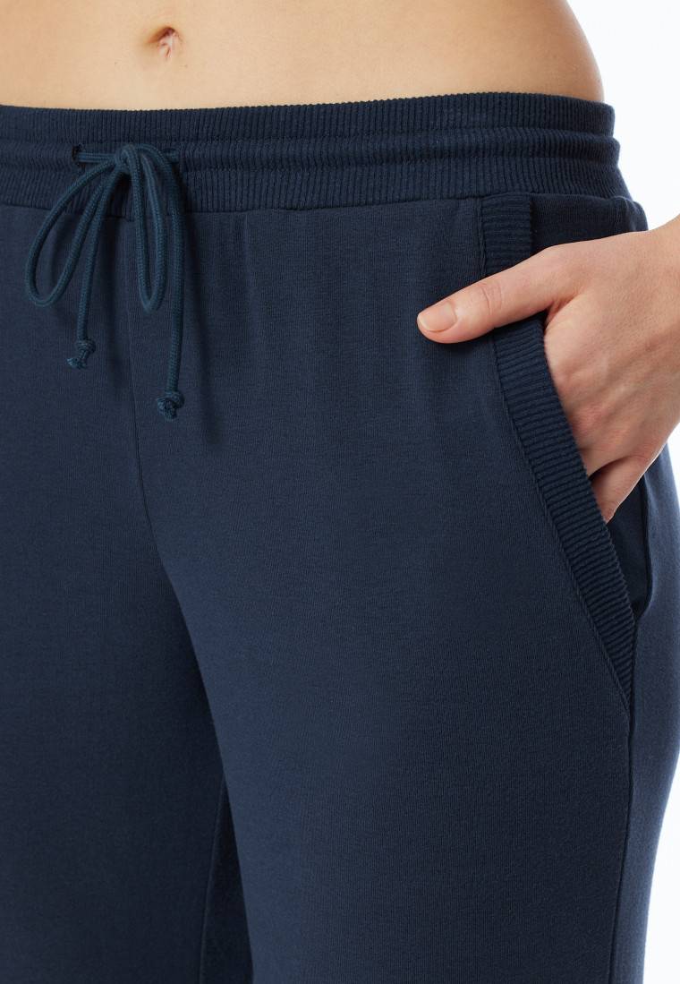 Schiesser Hose lang Feinripp Bündchen nachtblau - Mix+Relax Bis zu 60% Rabatt