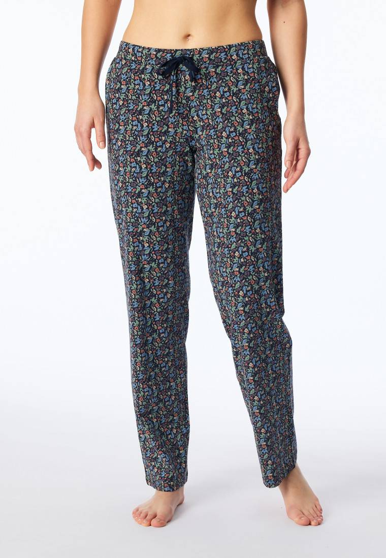 Schiesser Hose lang multicolor floral gemustert - Mix+Relax Sonderangebot der Fabrik