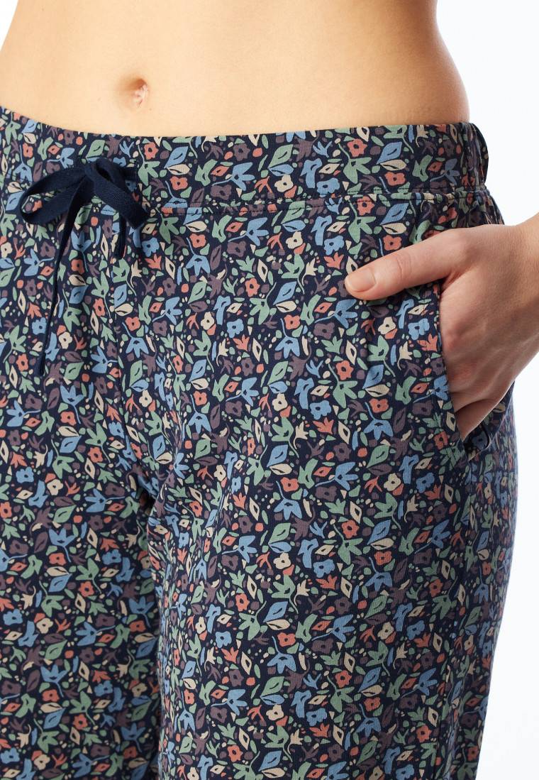 Schiesser Hose lang multicolor floral gemustert - Mix+Relax Sonderangebot der Fabrik