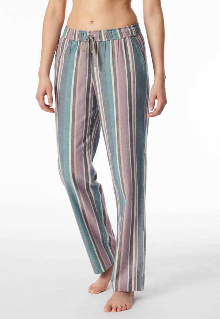 Schiesser Hose lang Flanell Organic Cotton Streifen multicolor - Mix+Relax Vierteljährliche Förderung
