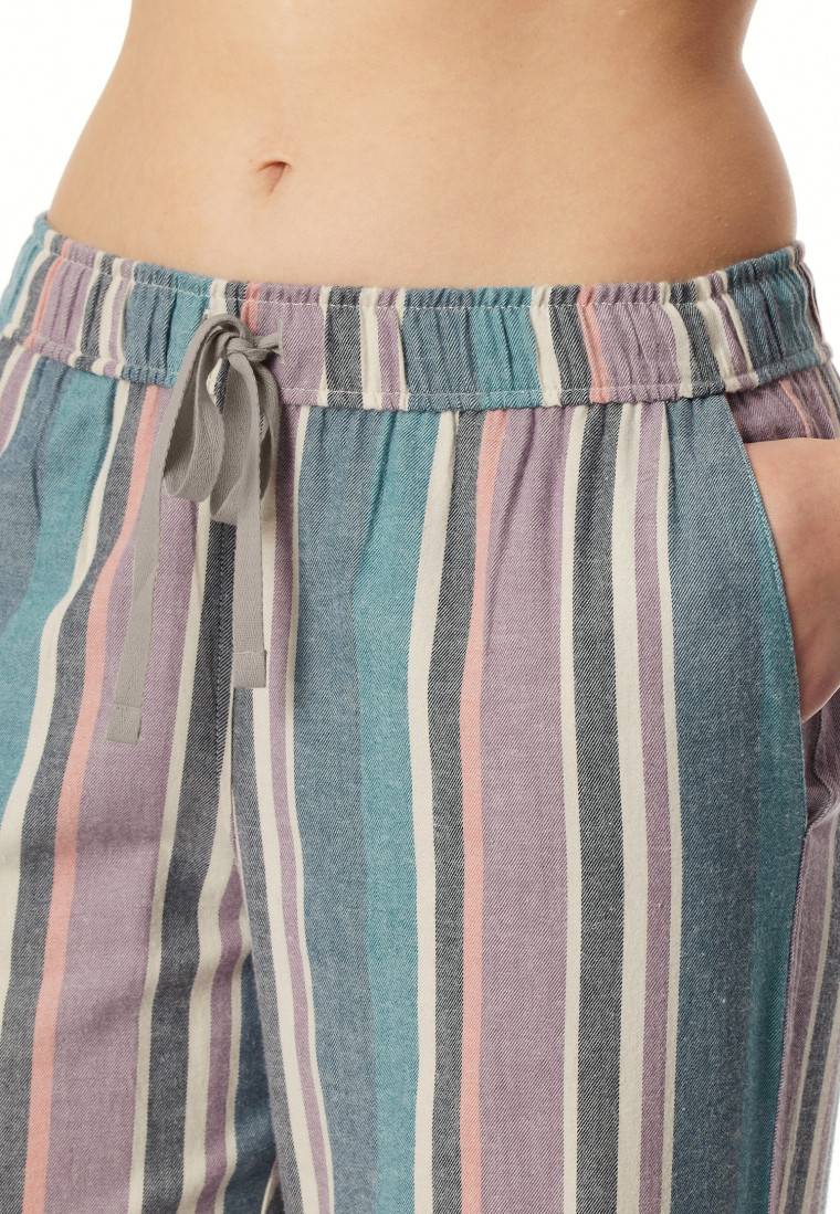Schiesser Hose lang Flanell Organic Cotton Streifen multicolor - Mix+Relax Vierteljährliche Förderung