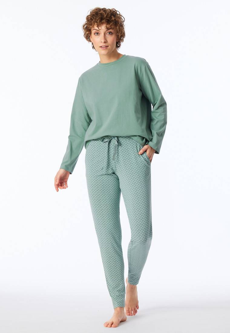 Schiesser Hose lang Bündchen multicolor floral gemustert - Mix+Relax 50% Rabatt mit kostenlosem Versand
