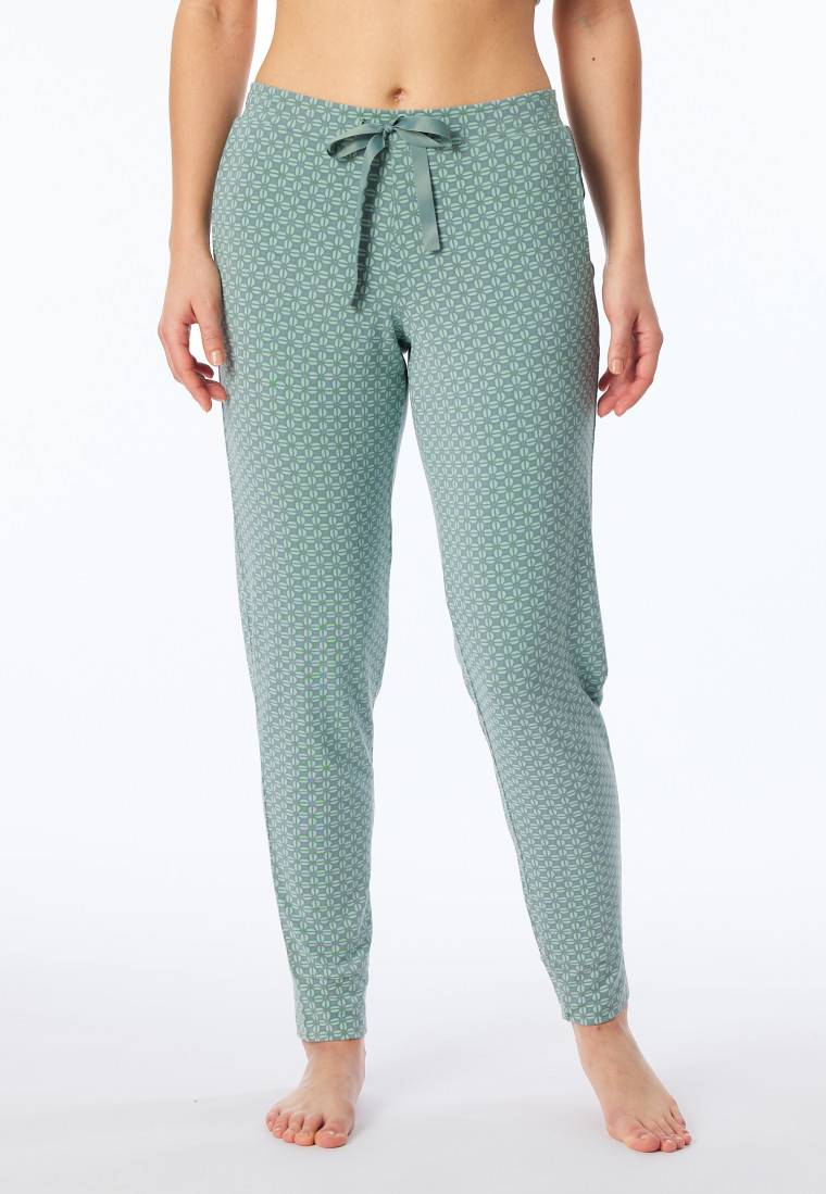 Schiesser Hose lang Bündchen multicolor floral gemustert - Mix+Relax 50% Rabatt mit kostenlosem Versand
