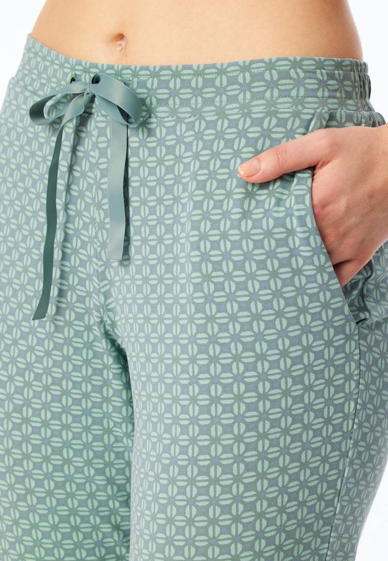 Schiesser Hose lang Bündchen multicolor floral gemustert - Mix+Relax 50% Rabatt mit kostenlosem Versand