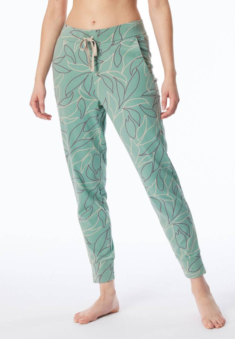 Schiesser Hose lang Bündchen Blumen multicolor - Mix+Relax Kostenloser Versand international