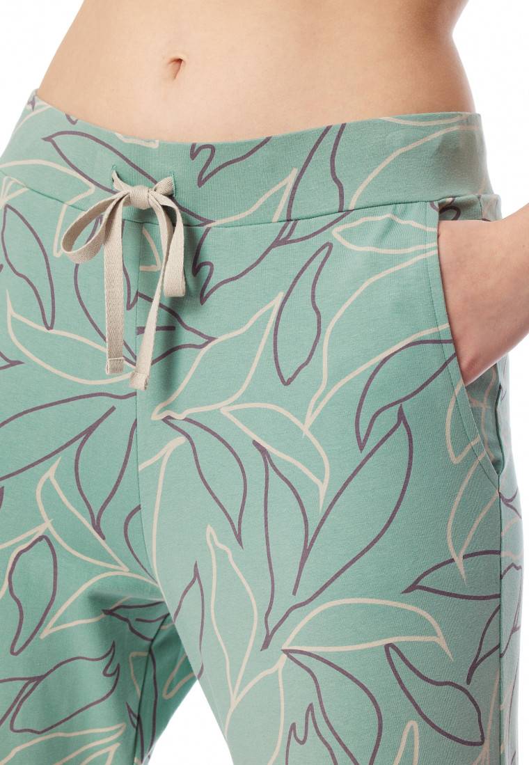 Schiesser Hose lang Bündchen Blumen multicolor - Mix+Relax Kostenloser Versand international