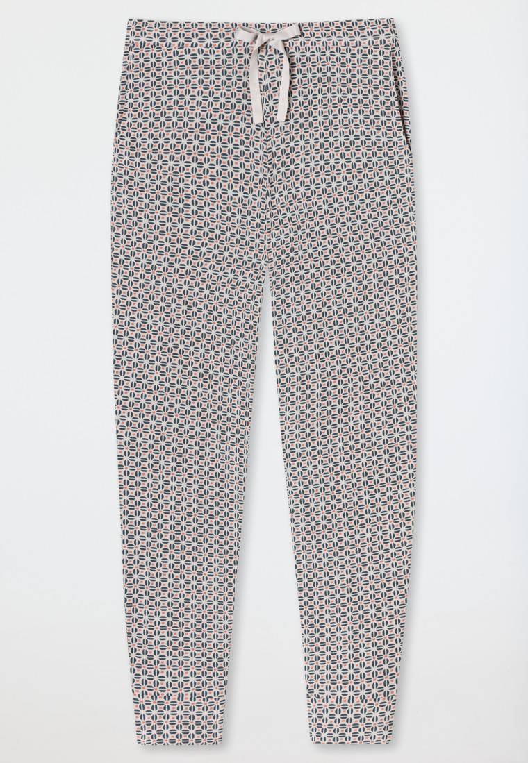 Schiesser Hose lang Bündchen multicolor floral gemustert - Mix+Relax Im Verkauf