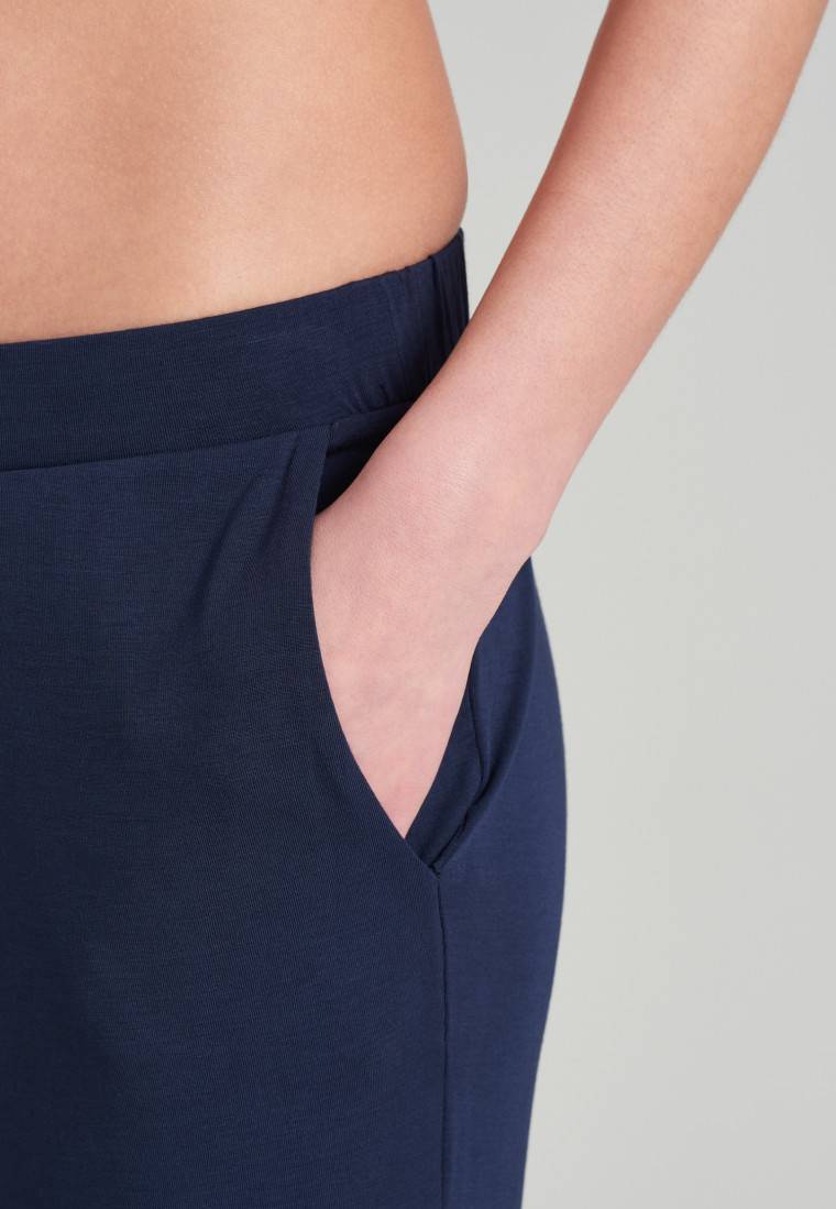 Schiesser Loungehose lang Modal Marlene-Schnitt blau - Mix+Relax zollfrei