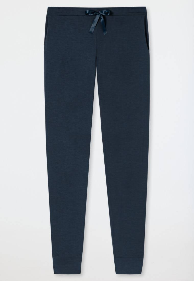 Schiesser Loungehose lang Modal Bündchen blau - Mix+Relax Rabatte dieses Monats