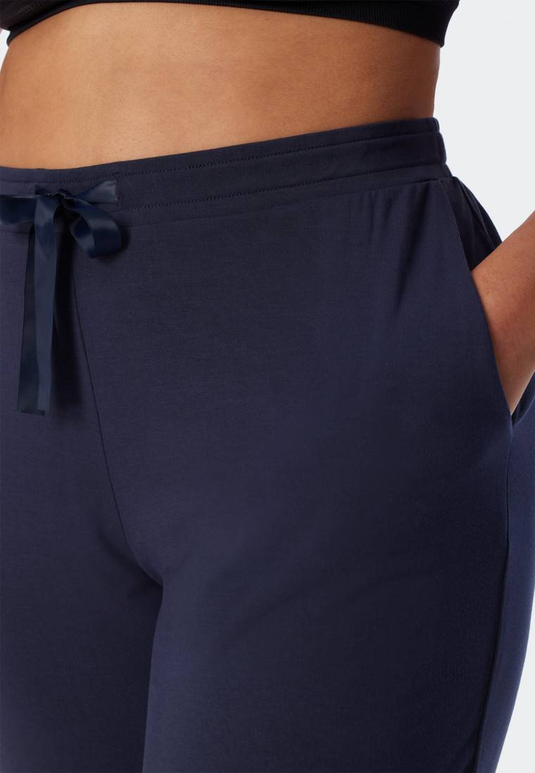 Schiesser Loungehose lang Modal Bündchen blau - Mix+Relax Rabatte dieses Monats