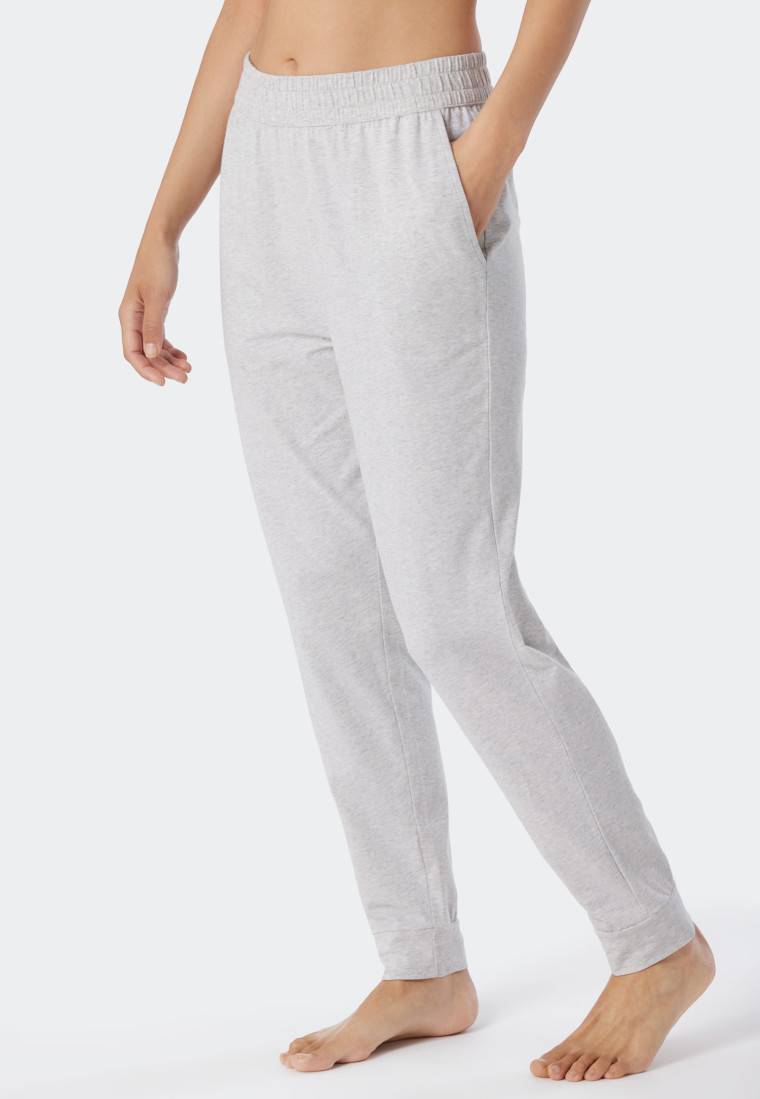 Schiesser Hose lang Bündchen grau-meliert - Mix+Relax Online