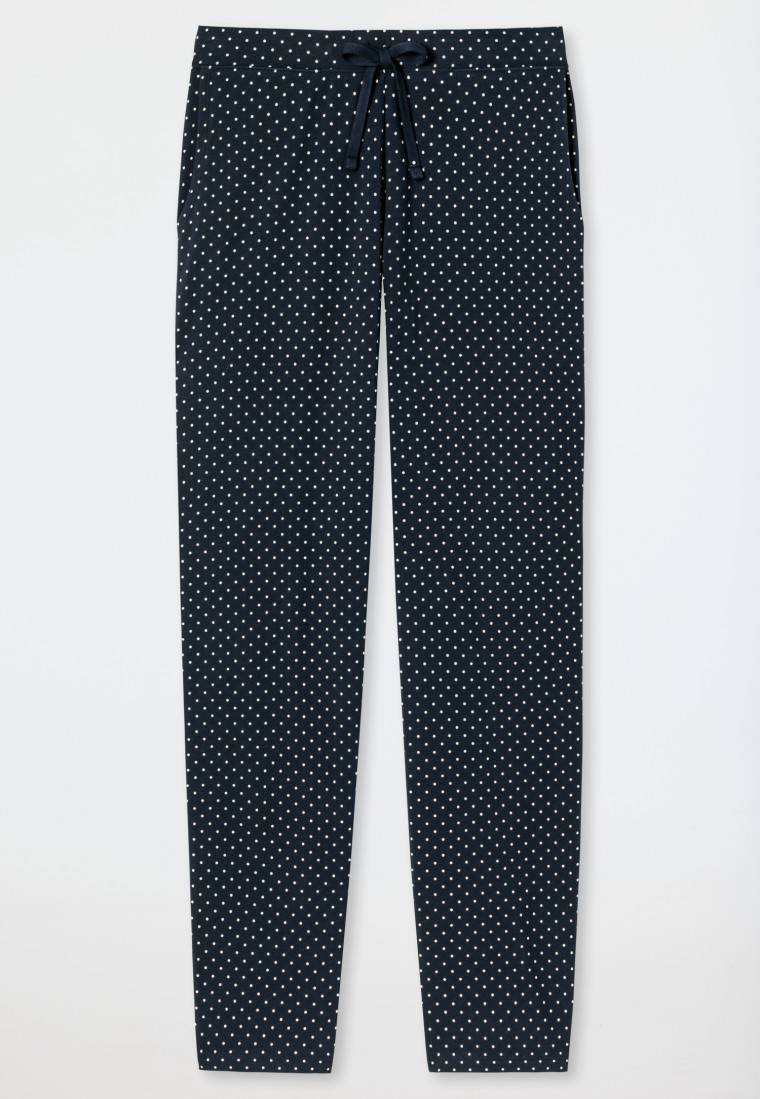 Schiesser Loungehose lang Jersey Punkte dunkelblau gemustert - Mix+Relax Hotsell