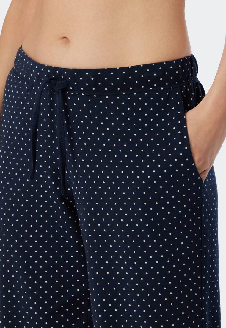 Schiesser Loungehose lang Jersey Punkte dunkelblau gemustert - Mix+Relax Hotsell