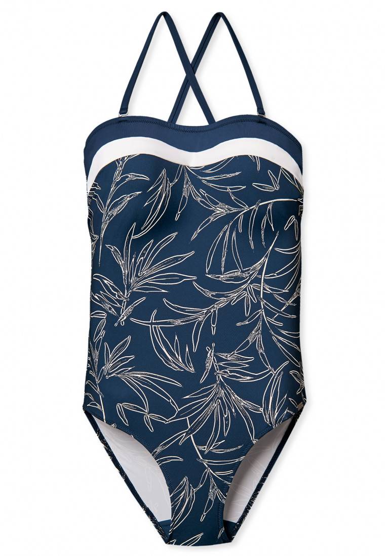 Schiesser Bandeau-Badeanzug variable Träger Softcups mit Support multicolor - Aqua Ocean Swim Günstig kaufen