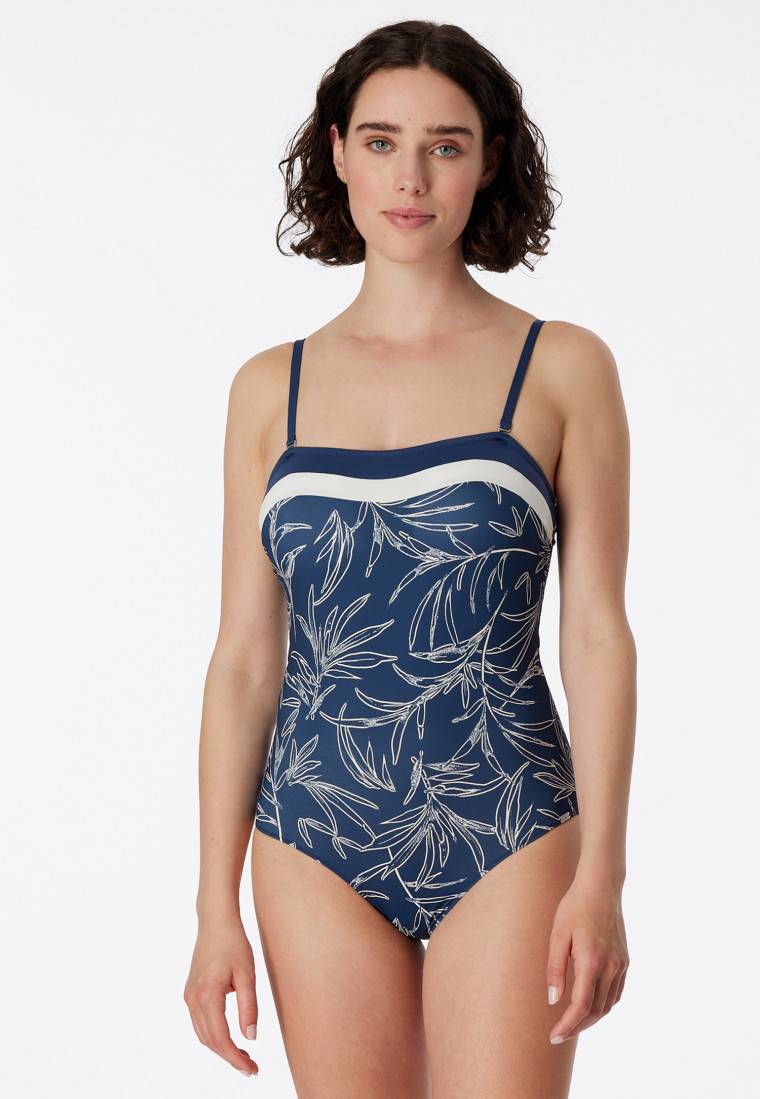 Schiesser Bandeau-Badeanzug variable Träger Softcups mit Support multicolor - Aqua Ocean Swim Günstig kaufen