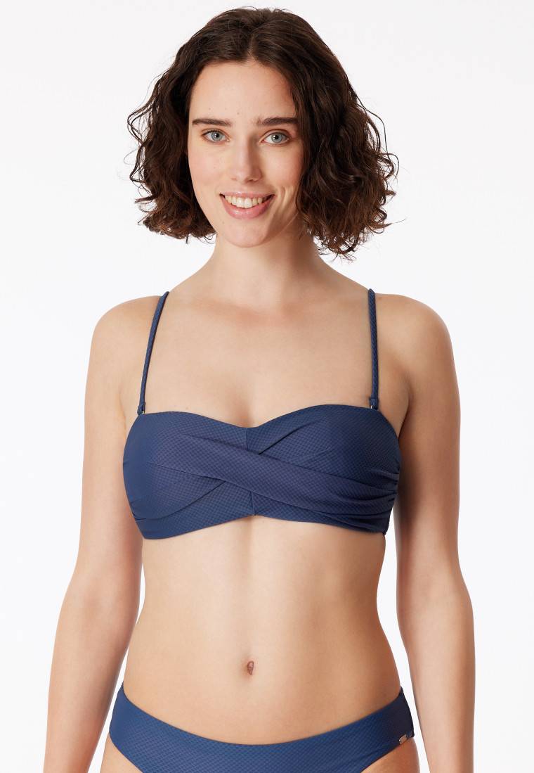 Schiesser Bikini Bandeau-Top variable Träger blau - Aqua Mix & Match Begrenztes Angebot