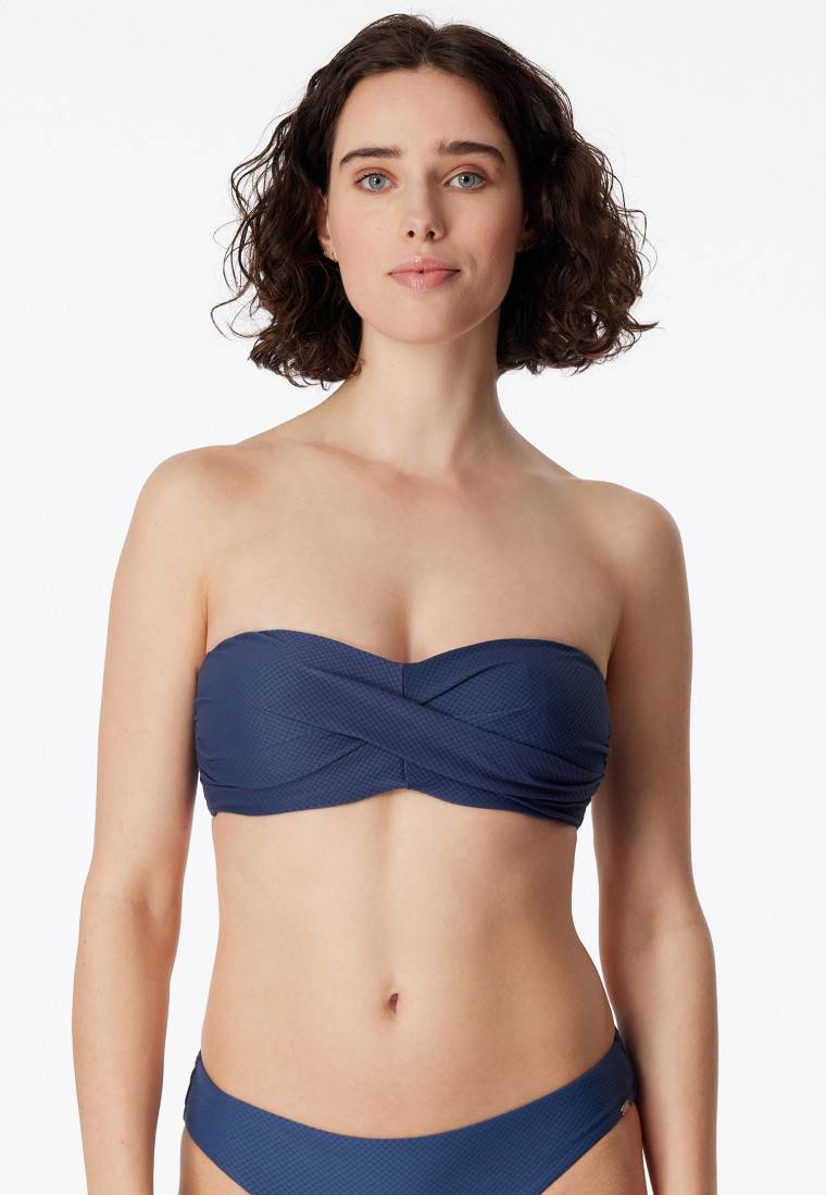 Schiesser Bikini Bandeau-Top variable Träger blau - Aqua Mix & Match Begrenztes Angebot