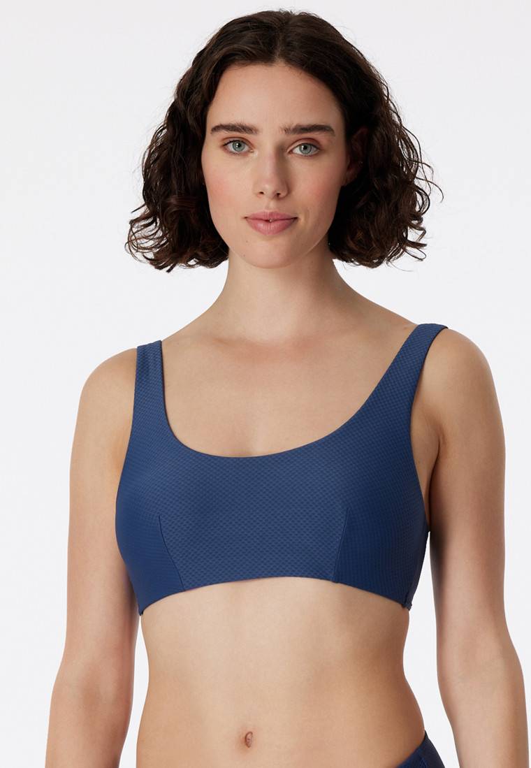 Schiesser Bikini Bustier-Top herausnehmbare Pads blau - Aqua Mix & Match Preisnachlass