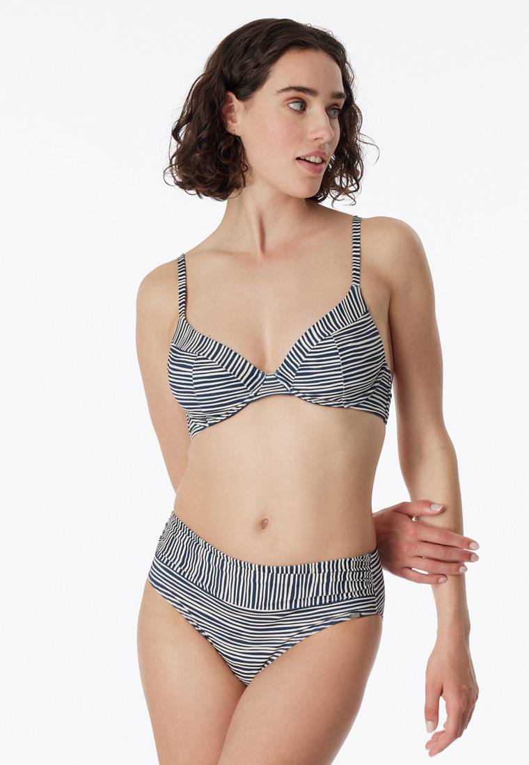 Schiesser Bügel-Bikini verstellbare Träger Midi-Slip mehrfarbig gestreift - Ocean Dive Saisonschlussverkauf