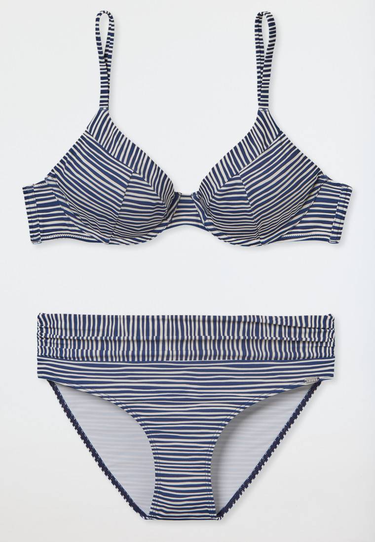 Schiesser Bügel-Bikini verstellbare Träger Midi-Slip mehrfarbig gestreift - Ocean Dive Saisonschlussverkauf