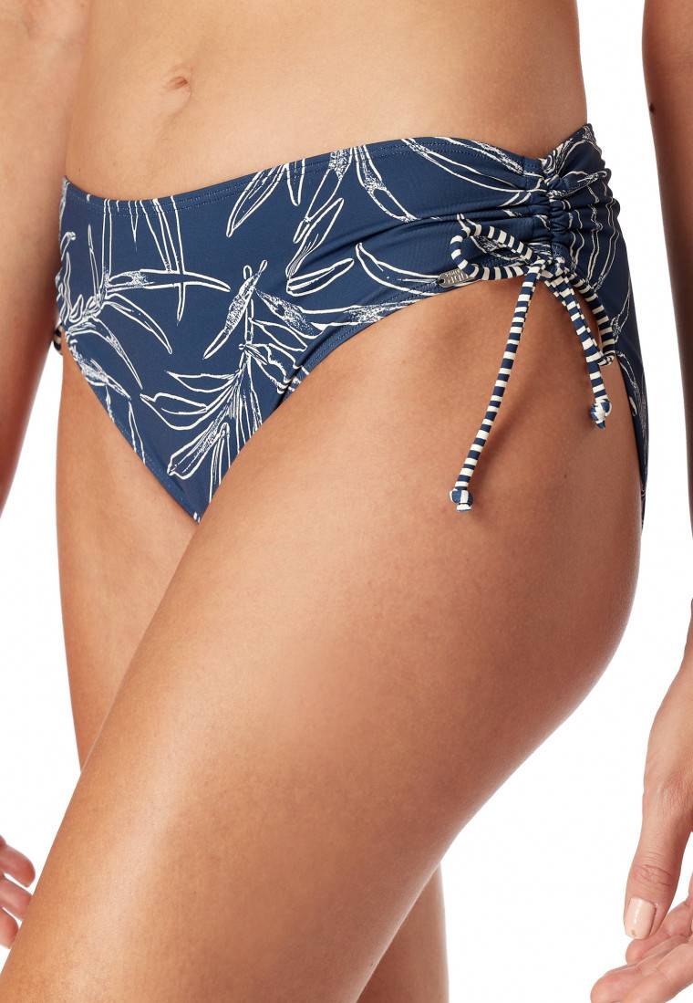 Schiesser Bandeau Bügel-Bikini Softcups variable Träger Midi-Slip verstellbare Seiten blau gemustert - Ocean Swim Weihnachtsangebot