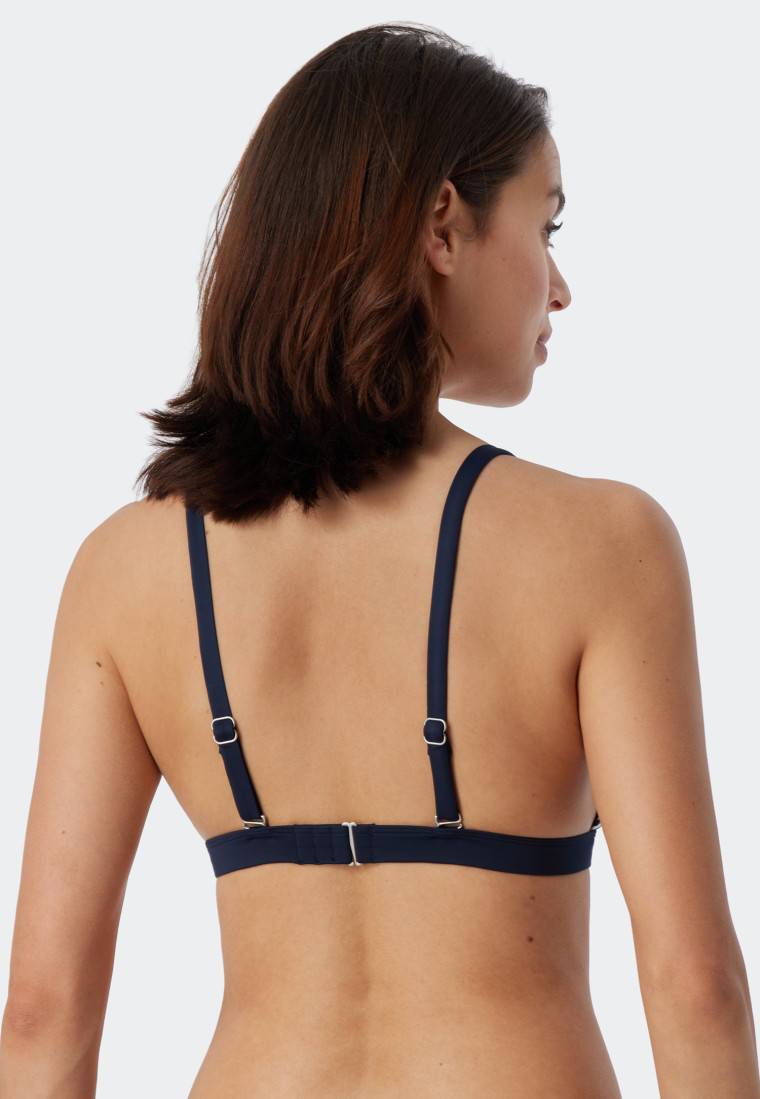 Schiesser Bikini Triangel-Top herausnehmbare Cups variable Träger Streifen dunkelblau - Mix & Match Reflections Valentinstagsangebot