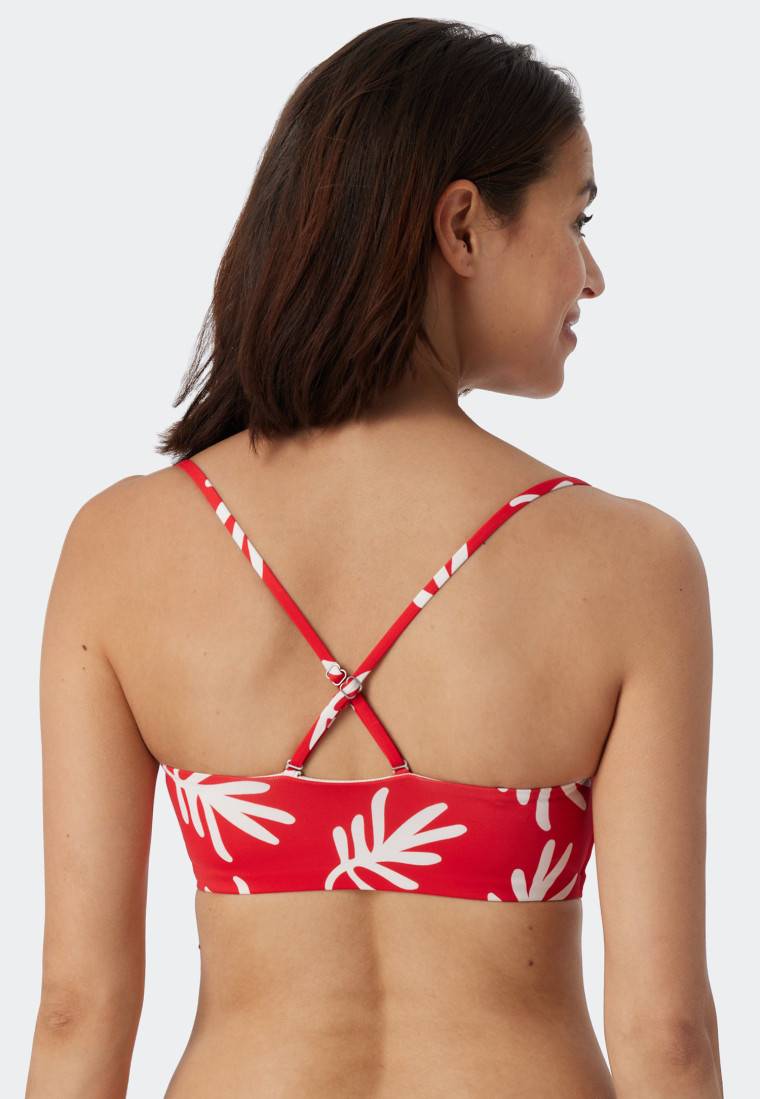 Schiesser Bandeau Bikini-Top gefüttert Softcups variable Träger Korallen rot - Mix & Match Coral Life Jubiläumsangebot
