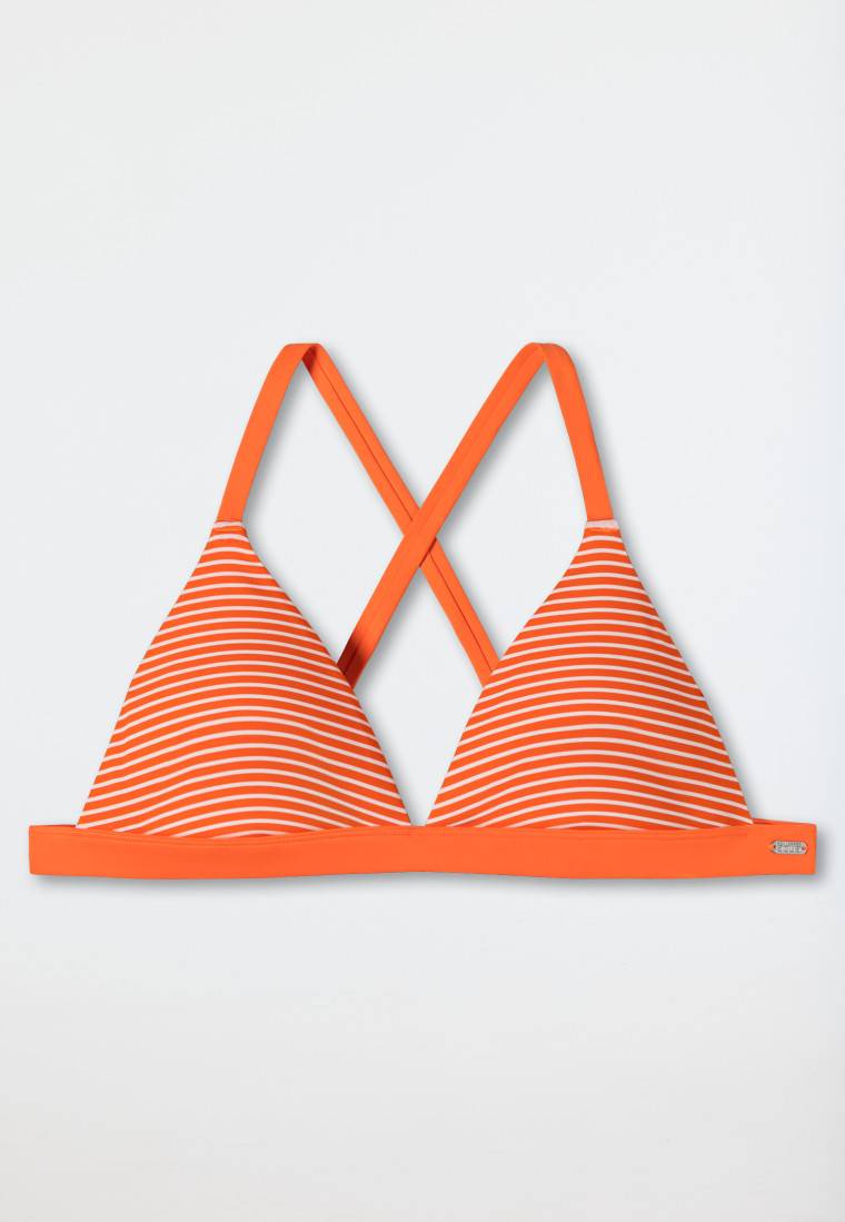 Schiesser Bikini Triangel-Top herausnehmbare Cups variable Träger Streifen orange - Mix & Match Reflections Zeitlich begrenztes Angebot