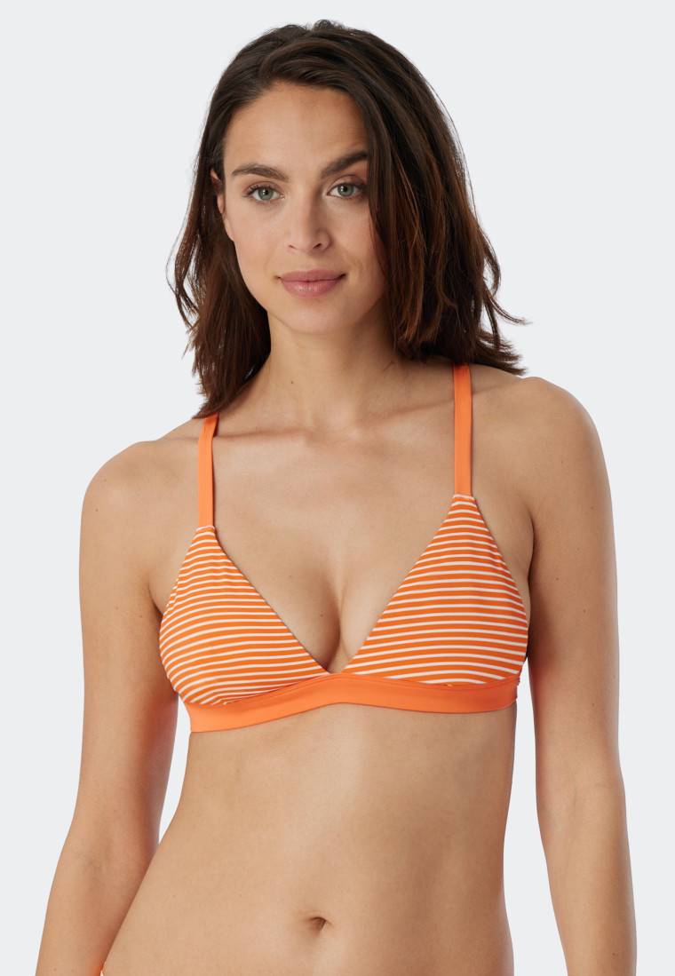 Schiesser Bikini Triangel-Top herausnehmbare Cups variable Träger Streifen orange - Mix & Match Reflections Zeitlich begrenztes Angebot