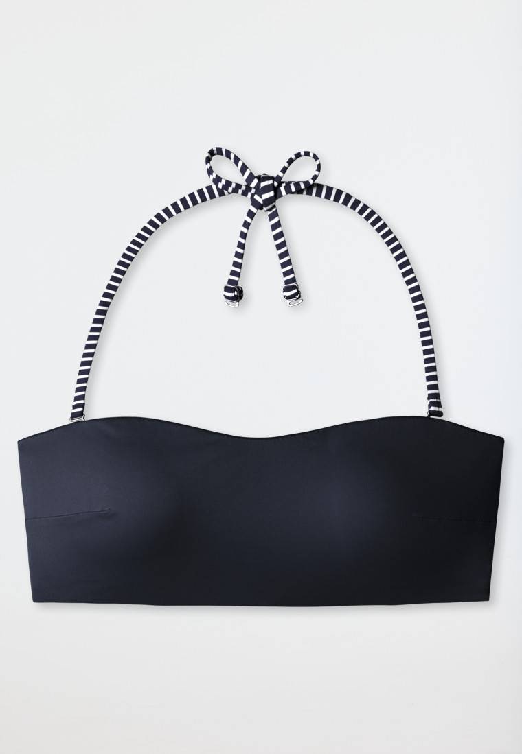 Schiesser Bandeau Bikini-Top gefüttert Softcups variable Träger dunkelblau - Mix & Match Reflections Exklusive Angebote