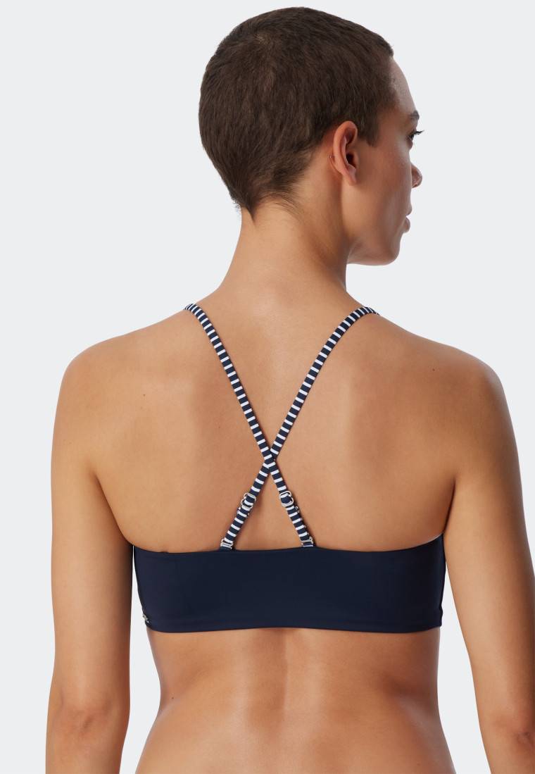 Schiesser Bandeau Bikini-Top gefüttert Softcups variable Träger dunkelblau - Mix & Match Reflections Exklusive Angebote