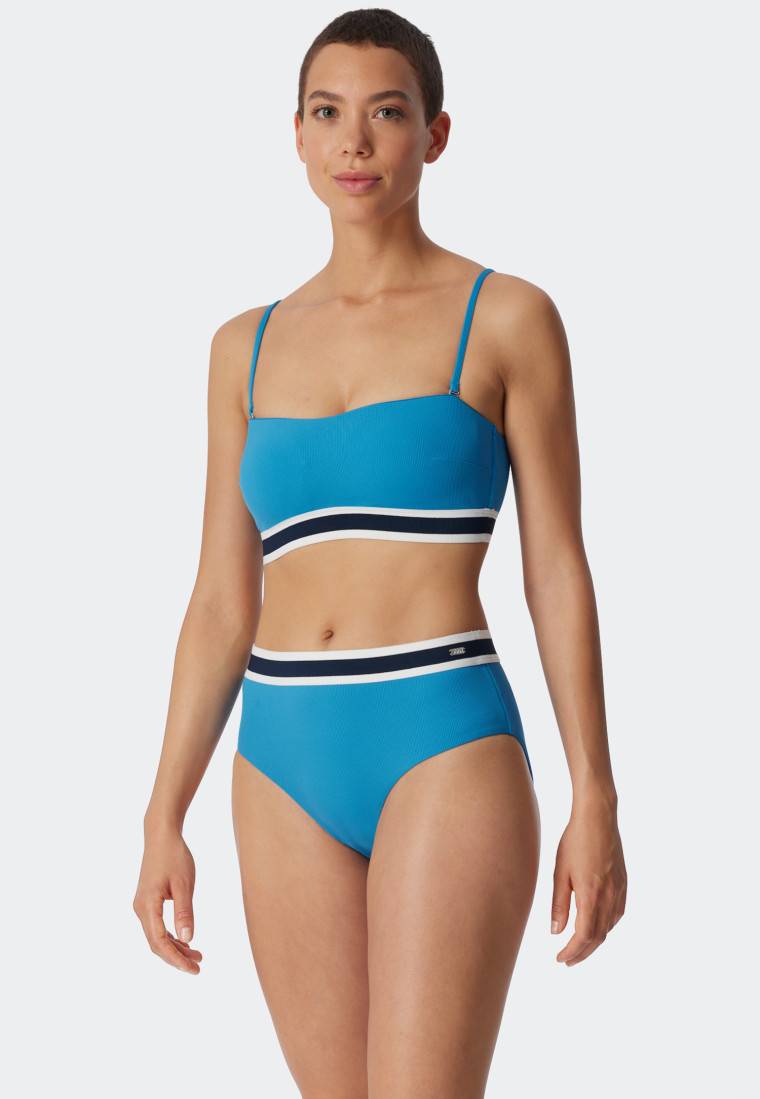 Schiesser Bandeau Bikini-Set Softpads variable Träger Midi-Slip Ripp-Optik aquarium - Underwater Neuheiten